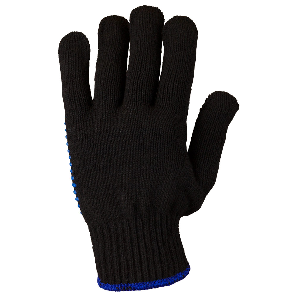 Рукавички Sigma трикотажні з ПВХ крапкою р10 Оптима (чорні) КРАТНО 12 парам