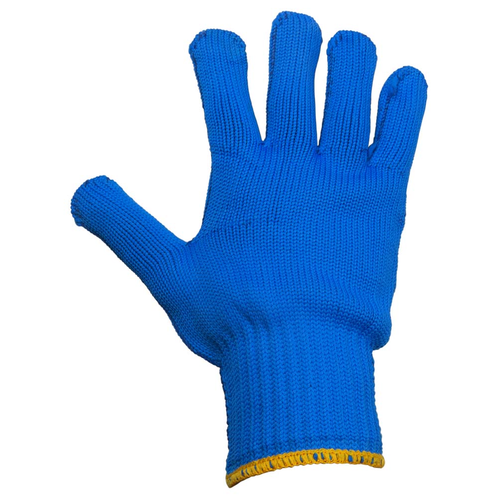 Рукавички Sigma трикотажні з точковим ПВХ покриттям р10 Тризуб (сині) КРАТНО 12 парам