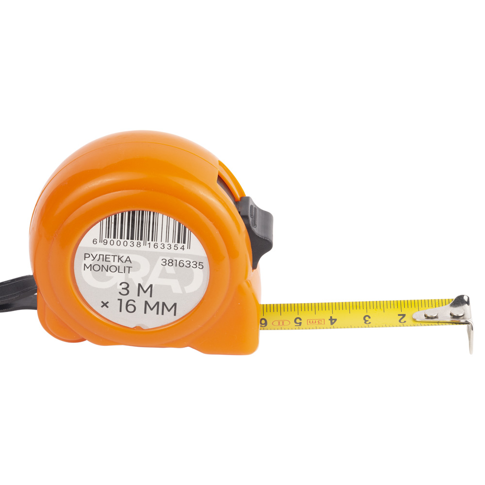 Рулетка Grad Monolit 3 м х 16 мм