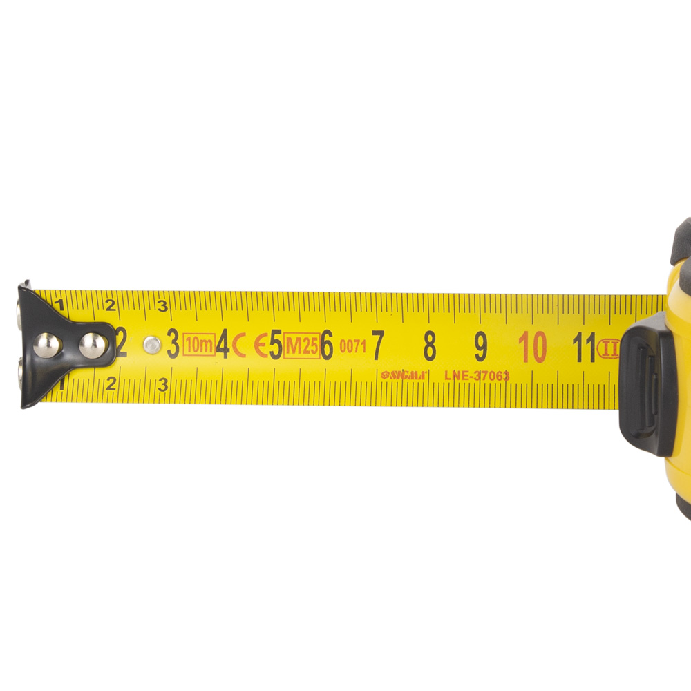 Рулетка Sigma Advanced магнітна обгумована нейлонове покриття 10 м х 25 мм