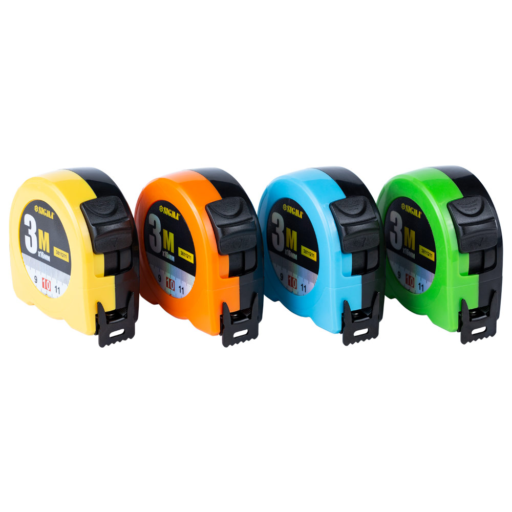 Рулетка Sigma Color 3 м х 16 мм