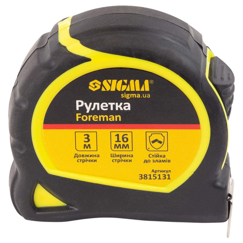 Рулетка Sigma Foreman 3 м х 16 мм без ремешка
