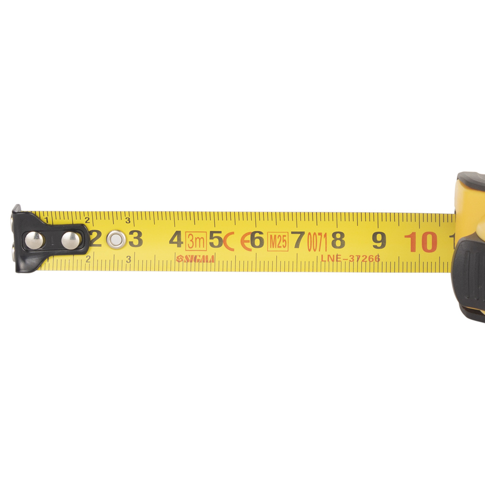 Рулетка Sigma магнітна обгумована JT фіксатор + гальмо 3 м х 16 мм