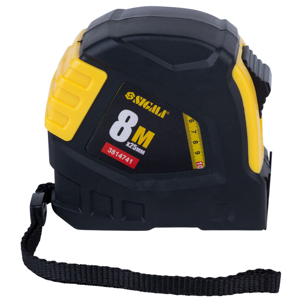 Рулетка Sigma обгумована 8 м × 25 мм