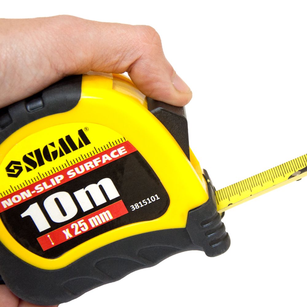 Рулетка Sigma Shiftlock 10 м × 25 мм