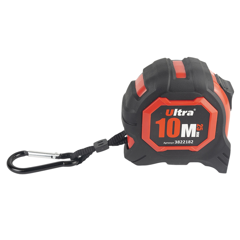 Рулетка Ultra Extra магнітна обгумована нейлонове покриття двостороннє полотно/зачіп 10 м х 25 мм