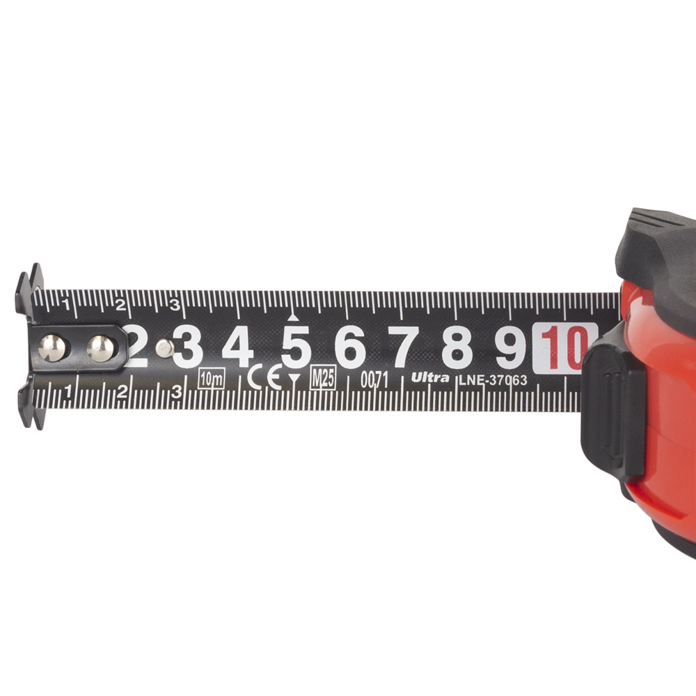 Рулетка Ultra Extra магнітна обгумована нейлонове покриття двостороннє полотно/зачіп 10 м х 25 мм