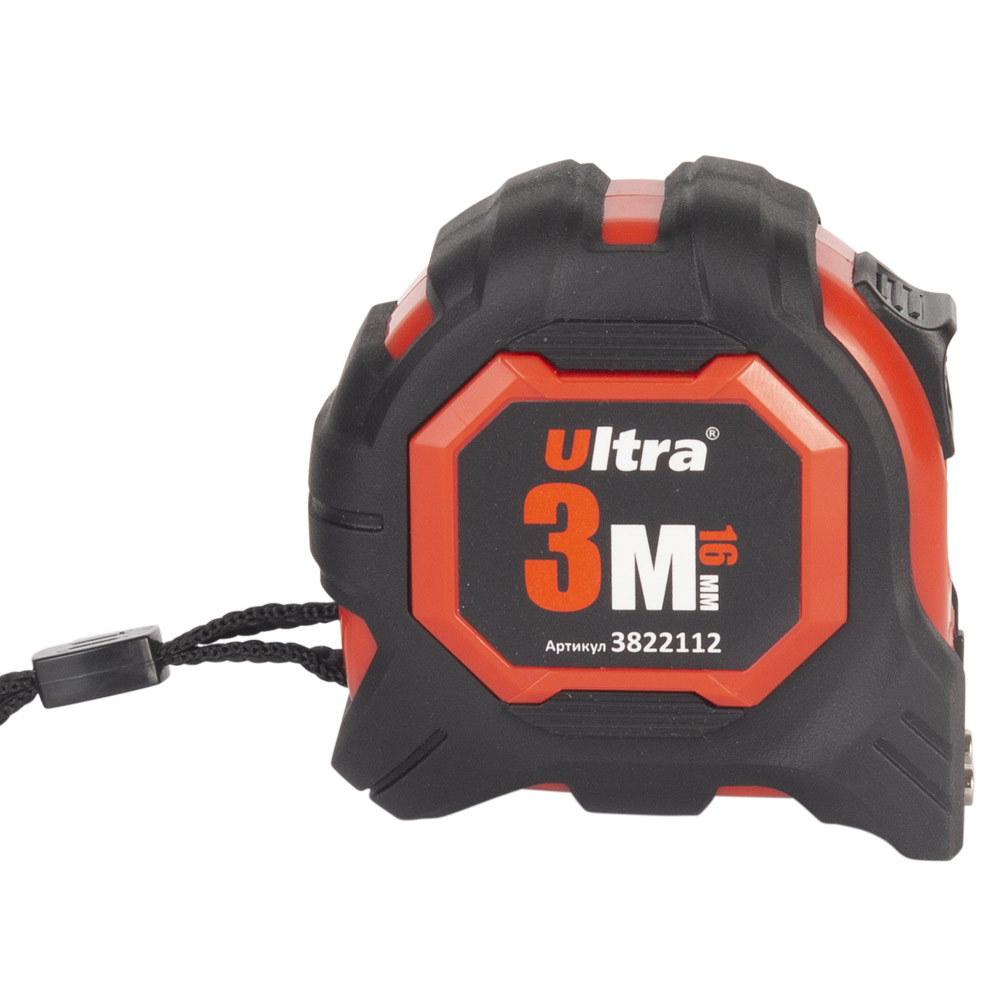 Рулетка Ultra Extra магнітна обгумована нейлонове покриття двостороннє полотно/зачіп 3 м х 16 мм