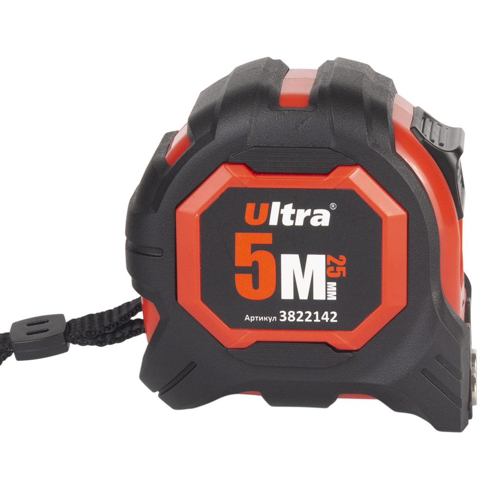 Рулетка Ultra Extra магнітна обгумована нейлонове покриття двостороннє полотно/зачіп 5 м х 25 мм