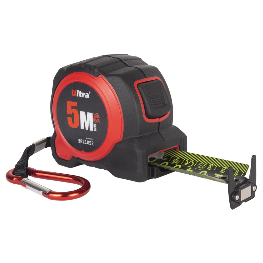 Рулетка Ultra QuickTape магнітна обгумована нейлонове покриття двостороннє полотно/зачіп автостоп 5 м х 32 мм