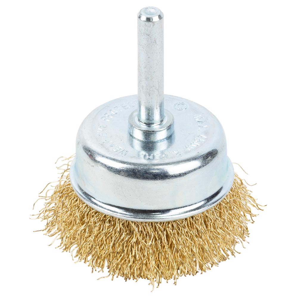 Щітка дротяна Grad чашоподібна Ø50 мм хвостовик Ø6 мм (латунована)