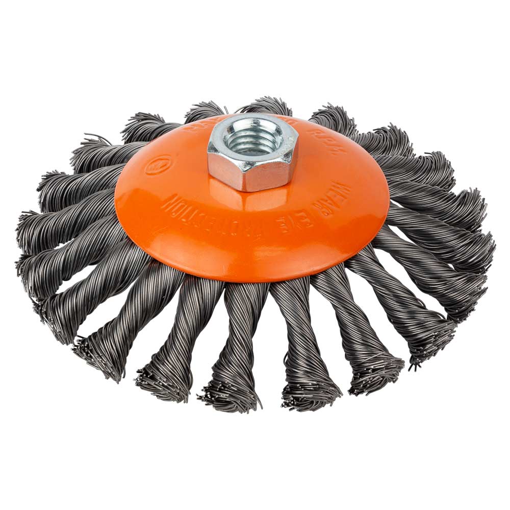 Щітка дротяна Grad конусоподібна Ø125 мм М14 х 2 мм (сталева кручена)