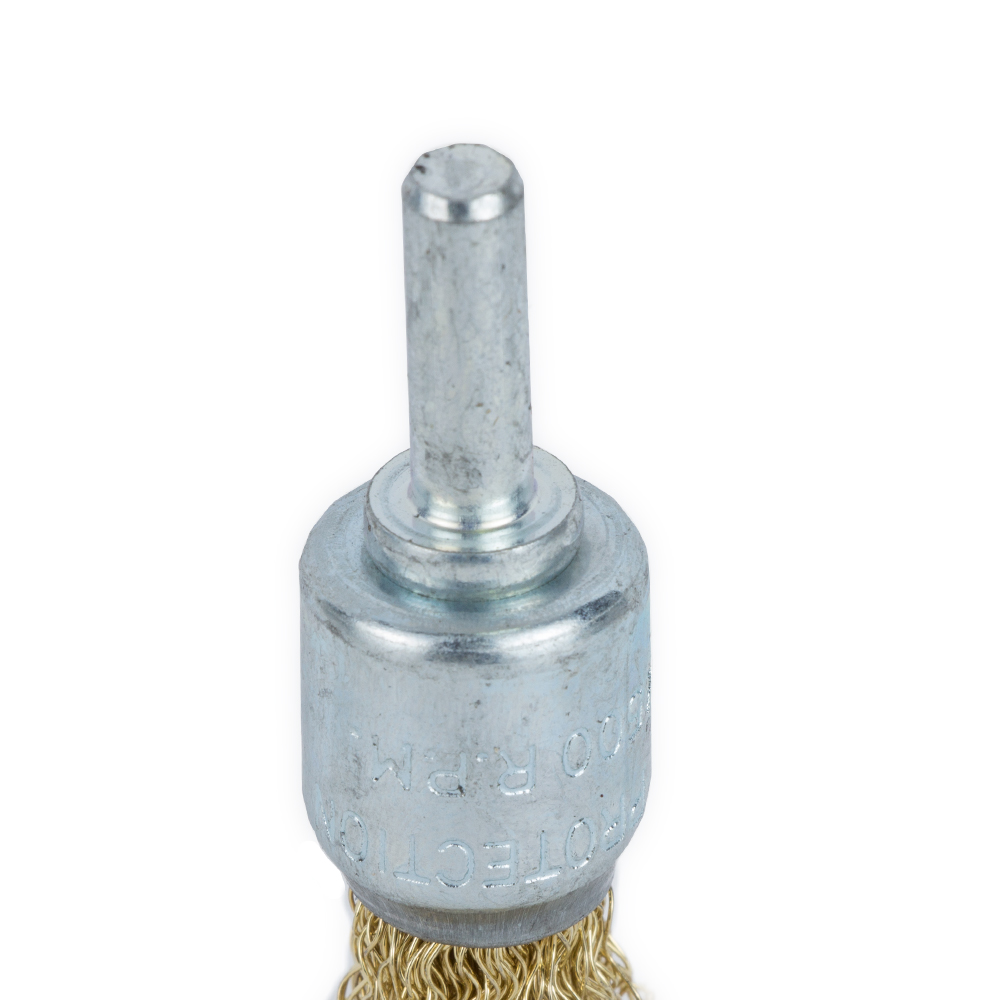 Щітка дротяна Grad конусоподібна Ø17 мм хвостовик Ø6 мм (латунована)