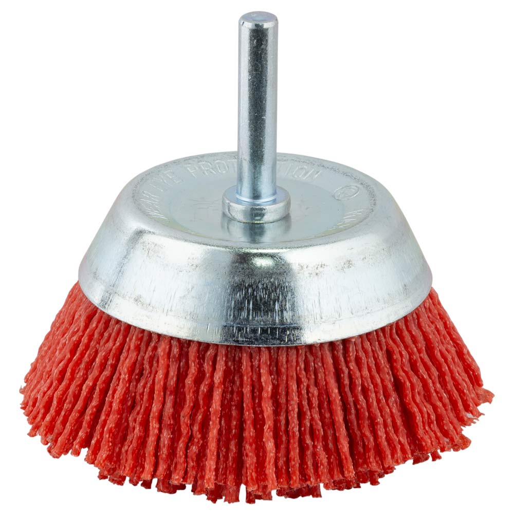 Щітка дротяна Sigma чашоподібна Ø75 мм хвостовик Ø6 мм (нейлонова)