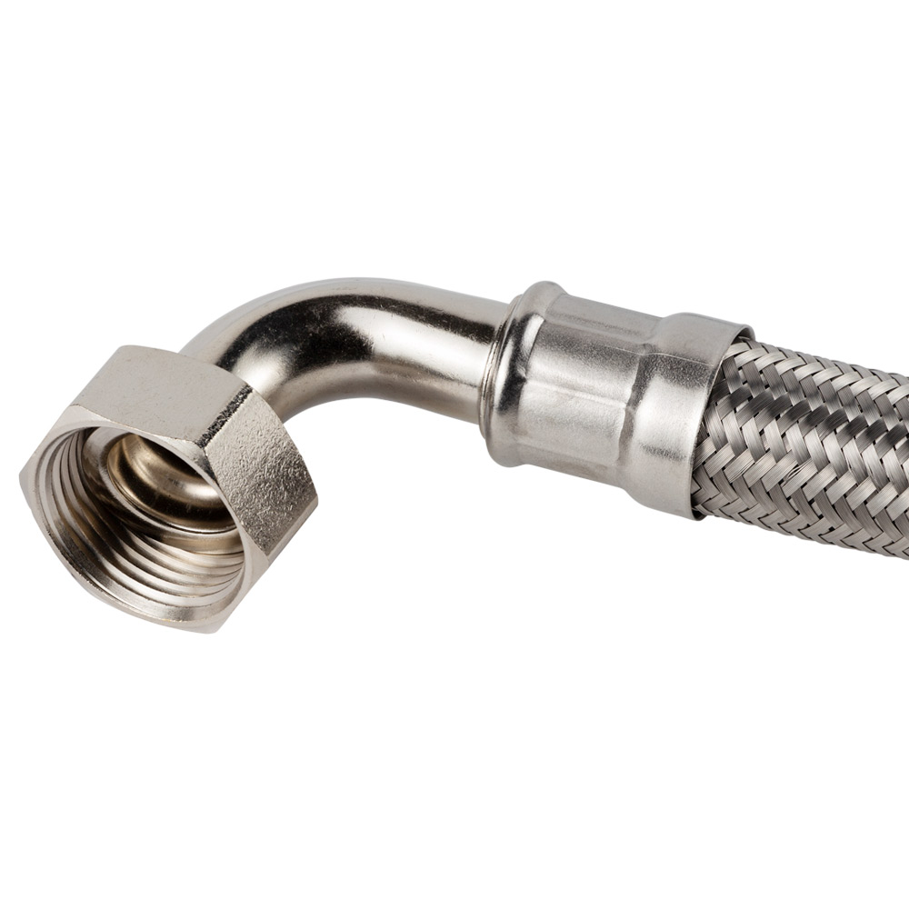 Шланг Aquatica Ø26 80 см F1" x M1" SS посилений Pmax 10 бар