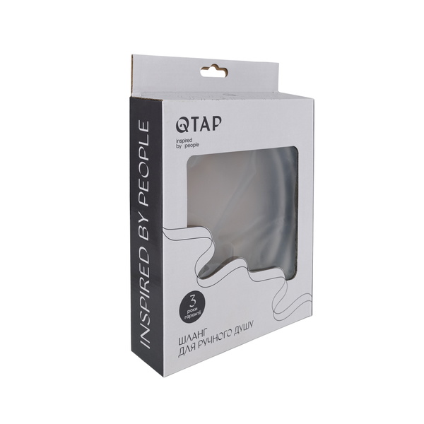 Шланг для ручного душу Qtap Hadice 1600 мм прямоугольний Black Matt (QTHADPVCSQ160B)
