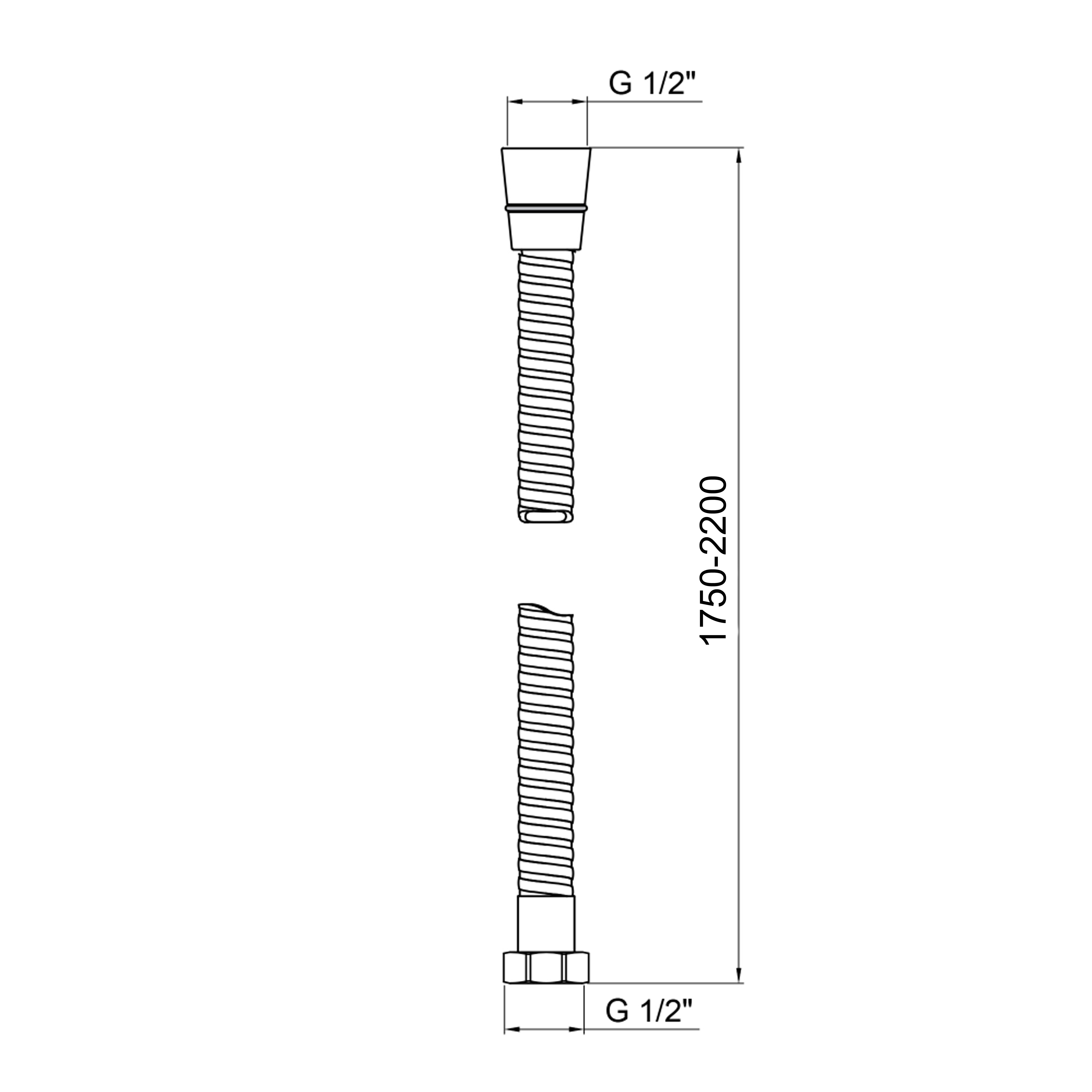 Шланг Lidz Niagara 01 1,75-2,2 м Chrome (LDNIA01CRM22148)