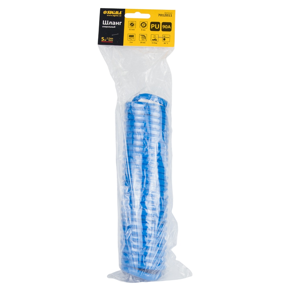 Шланг Sigma Refine спиральный полиуретановый (PU) 15 м 5.5 х 8 мм