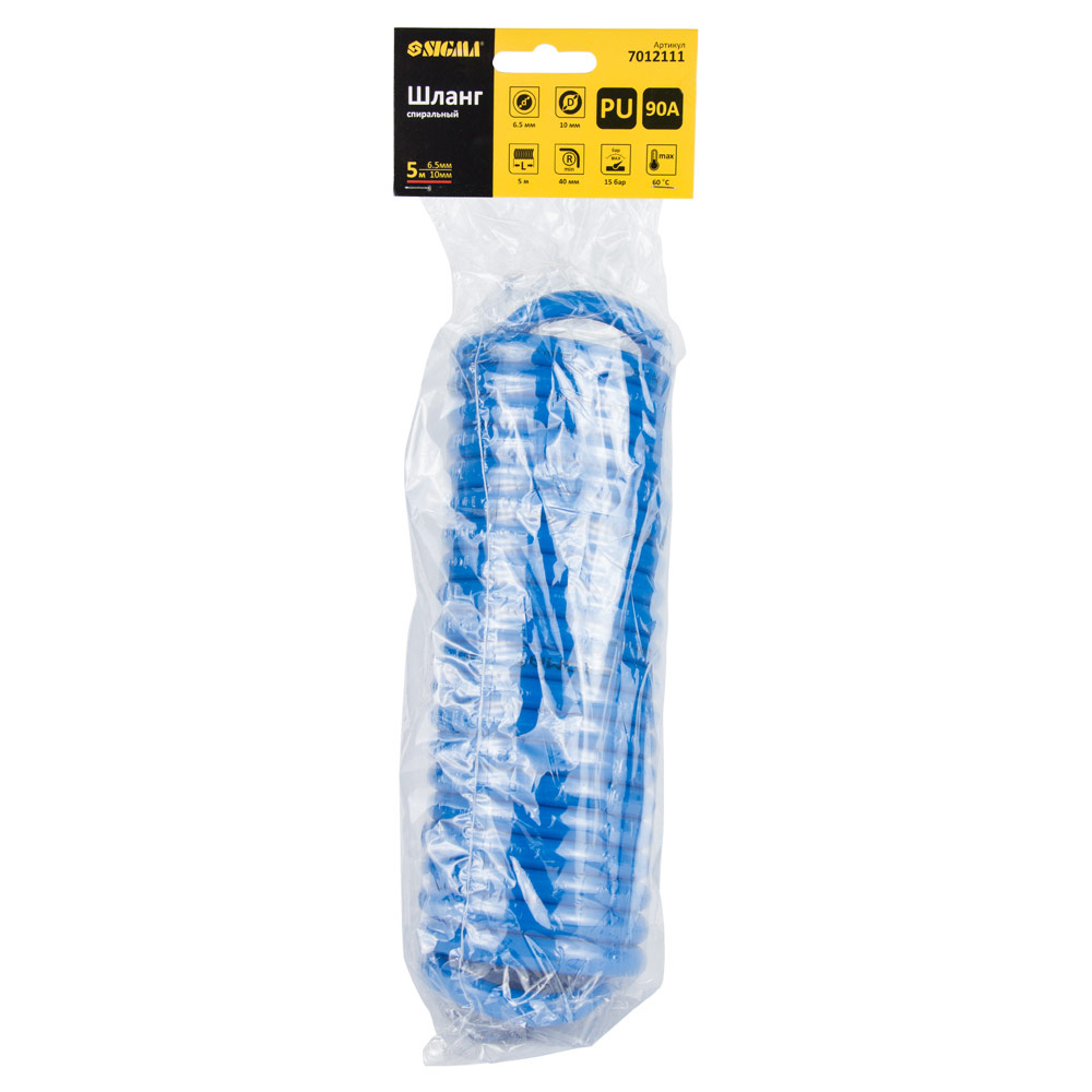 Шланг Sigma спиральный полиуретановый (PU) 5 м 6.5 х 10 мм