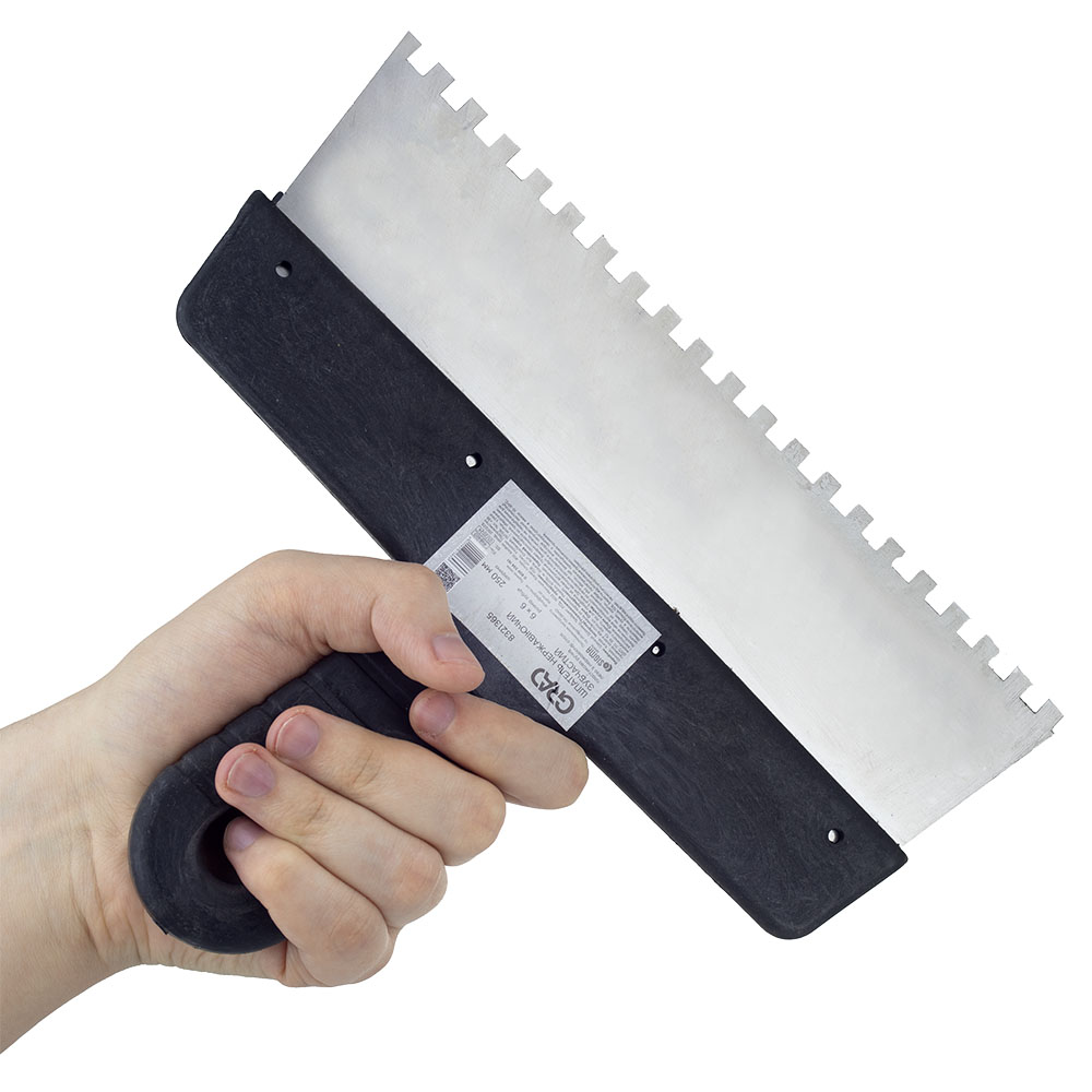 Шпатель Grad зубчатый (нержавеющий) 250 мм 6 х 6 мм