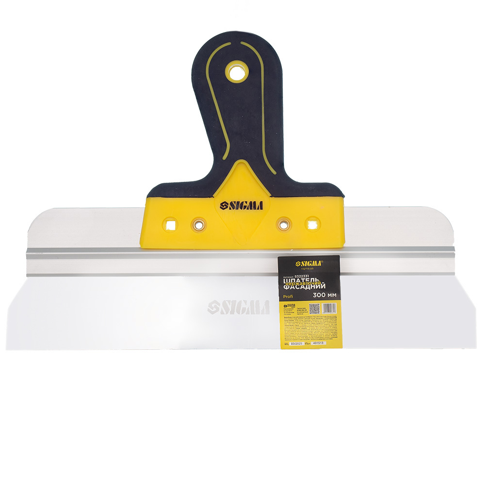 Шпатель Sigma нержавеющий фасадный Profi 300 мм