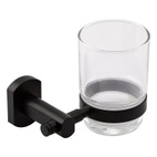 Склянка з тримачем Qtap Liberty настінна Black (QTLIBBLM1158)