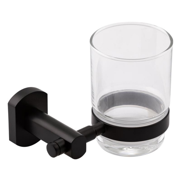 Склянка з тримачем Qtap Liberty настінна Black (QTLIBBLM1158)