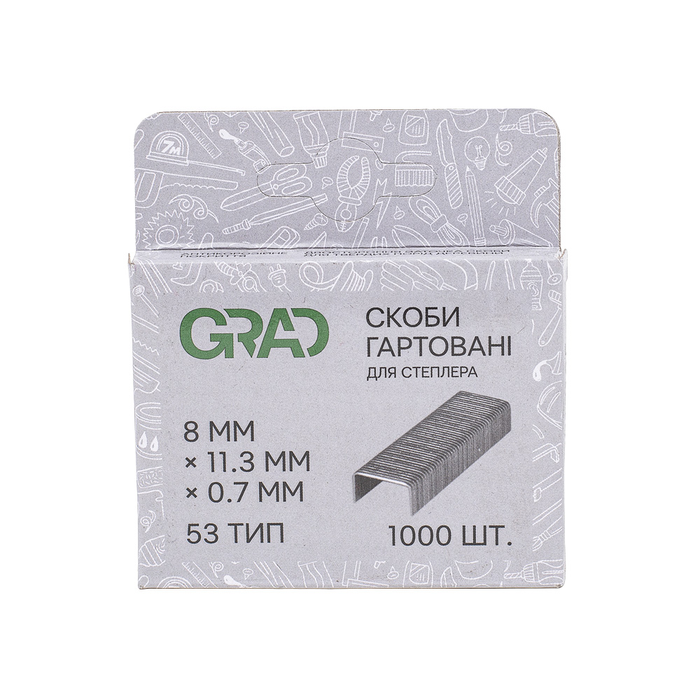 Скобы Grad 8 х 11.3 мм закаленные 1000 шт