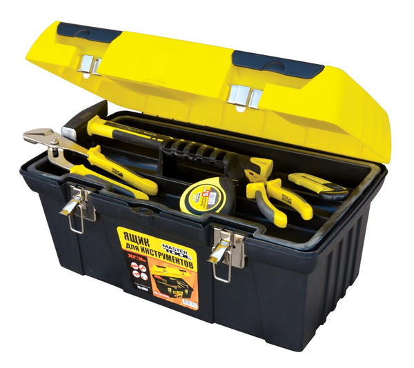 Скриня для інструментів Mastertool з металевими замками органайзери 19" 485*275*250 мм 79-3052