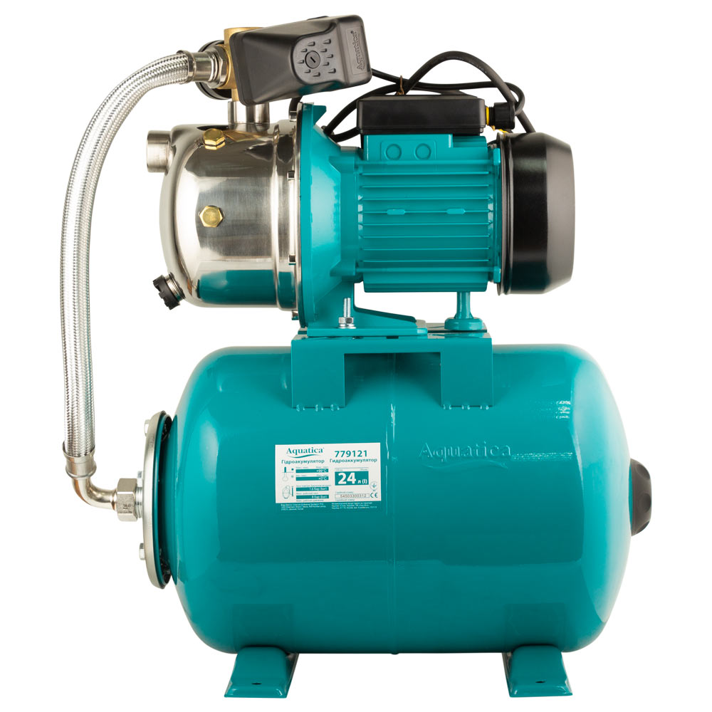 Станція Aquatica 1.1кВт Hmax 50м Qmax 60л/хв (самовсмоктуючий насос нерж) 24л Україна