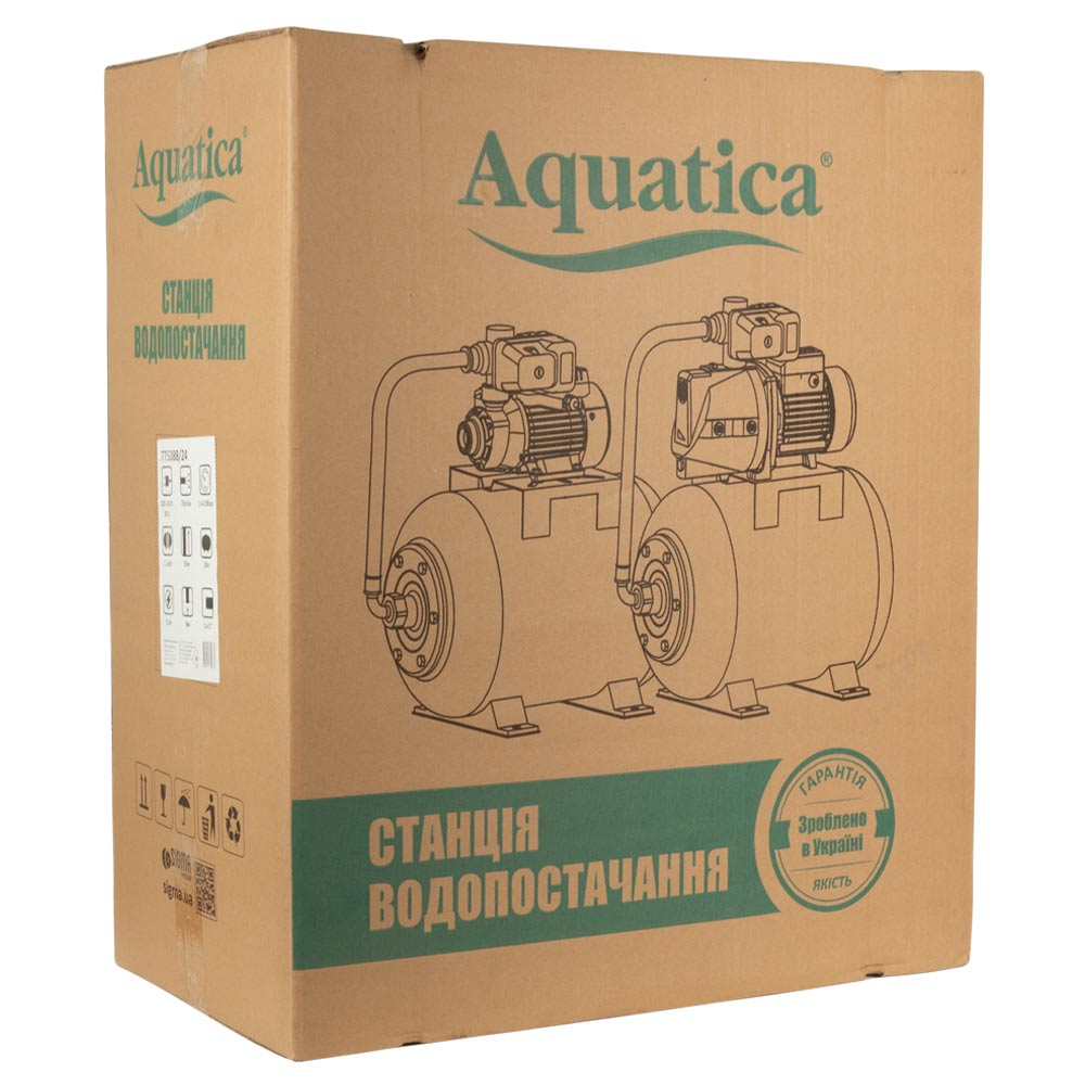 Станция Aquatica 1.1кВт Hmax 55м Qmax 70л/мин (самовсасывающий насос) 24л Украина