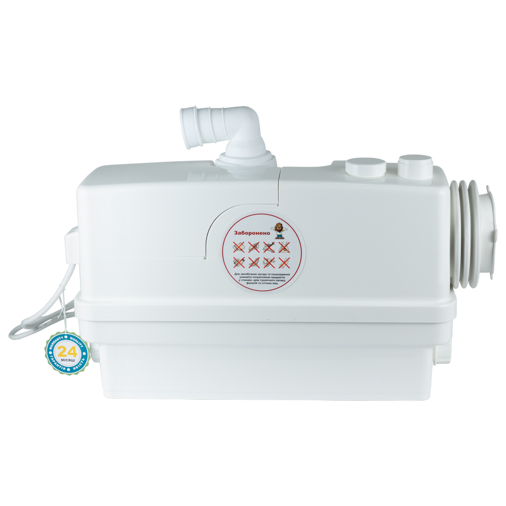 Станція каналізаційна Leo 0.6кВт Hmax 8.5 м Qmax 110л/хв 3 входу + боковий вхід 90 мм 3.0 WC601В