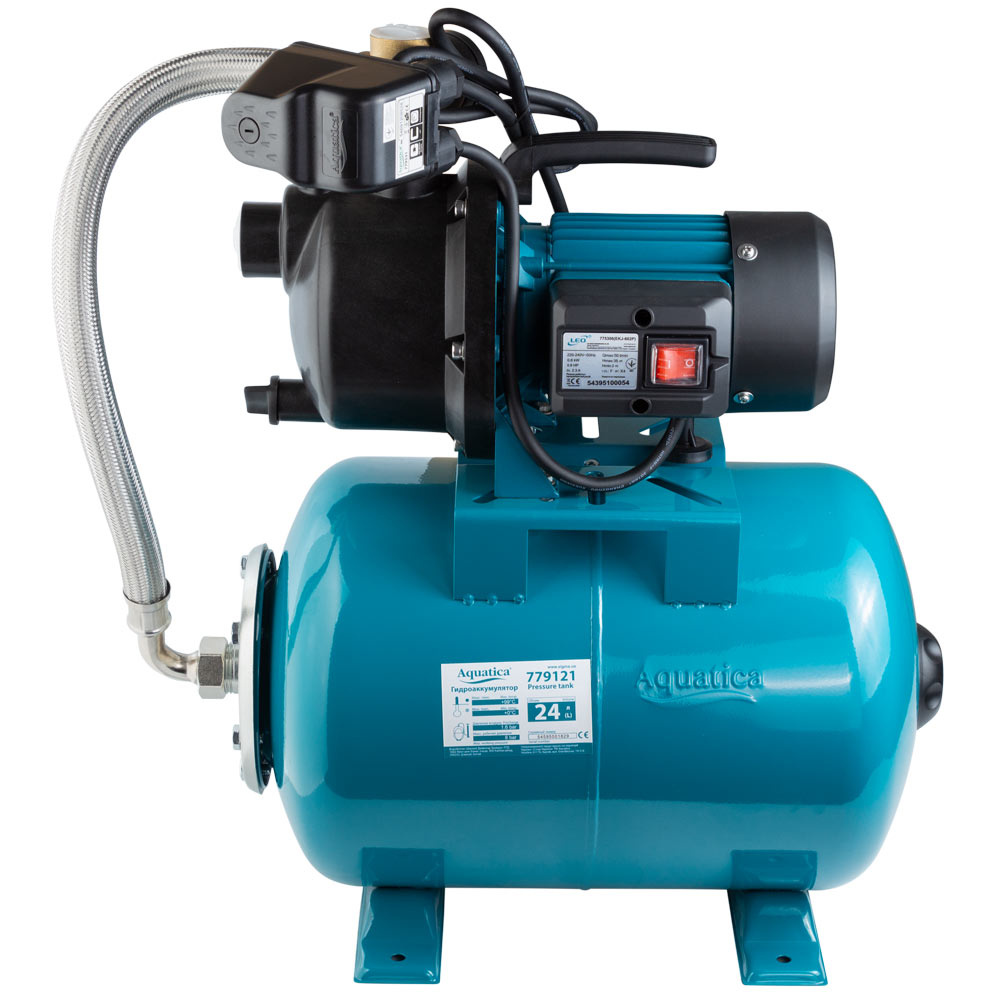 Станція Leo 0.6кВт Hmax 35м Qmax 50л/хв пластик (самовсмоктуючий насос) 24л Україна
