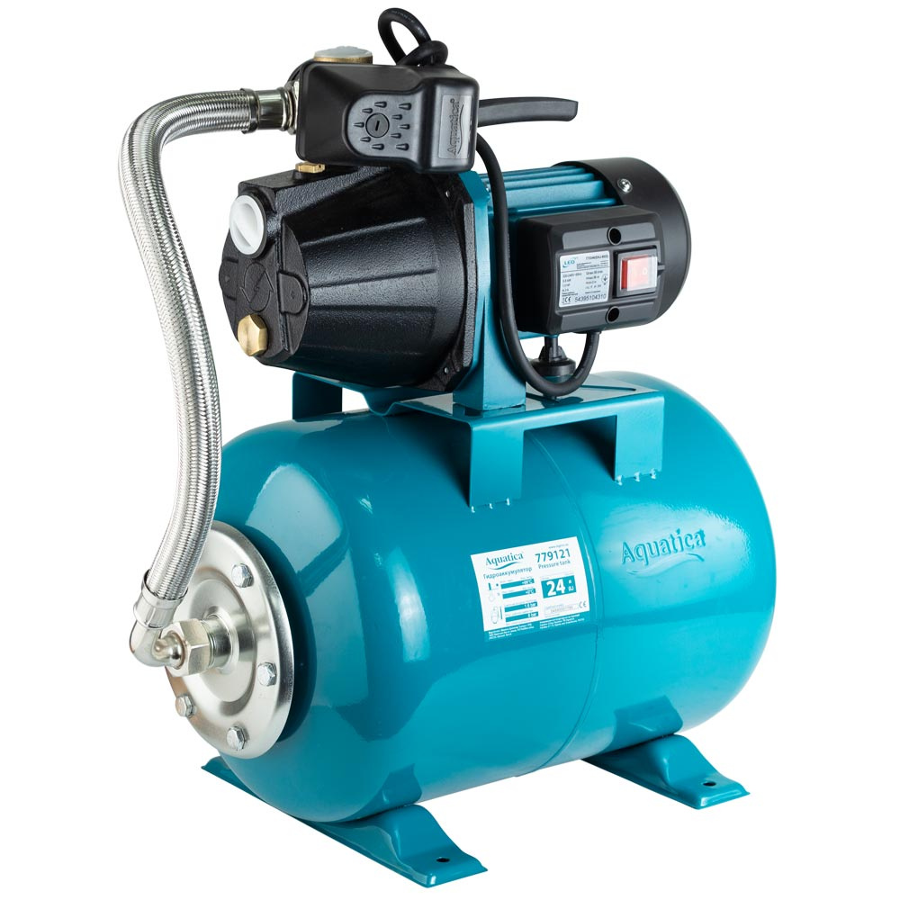 Станція Leo 0.8кВт Hmax 38м Qmax 58л/хв (самовсмоктуючий насос) 24л