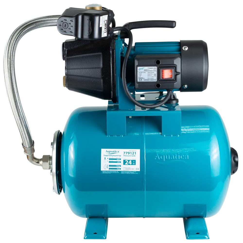 Станція Leo 0.8кВт Hmax 38м Qmax 58л/хв (самовсмоктуючий насос) 24л
