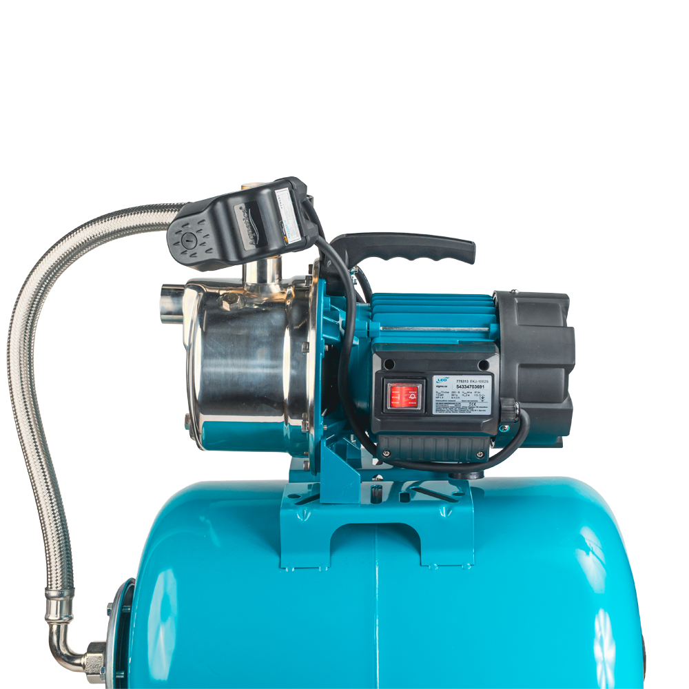 Станція Leo 1.0кВт Hmax 44м Qmax 73л/хв (самовсмоктуючий насос нерж) 50л Україна