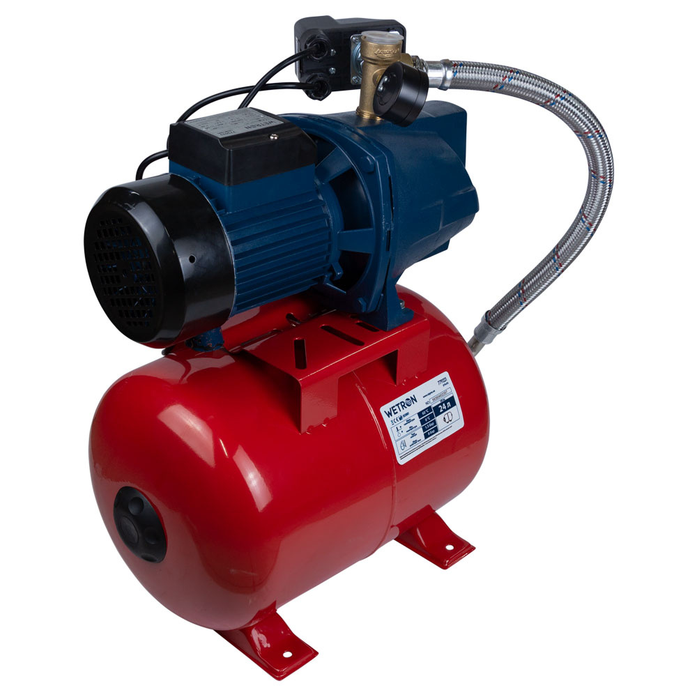 Станція Wetron 0.75кВт Hmax 40м Qmax 80л/хв (самовсмоктуючий насос) 24л Україна
