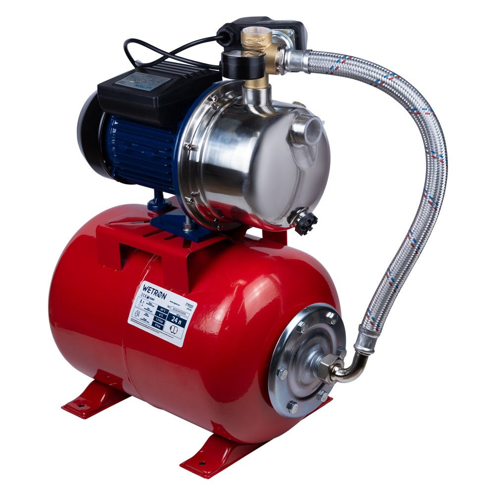 Станція Wetron 0.75кВт Hmax 42м Qmax 50л/хв (самовсмоктуючий насос нерж) 24л Україна