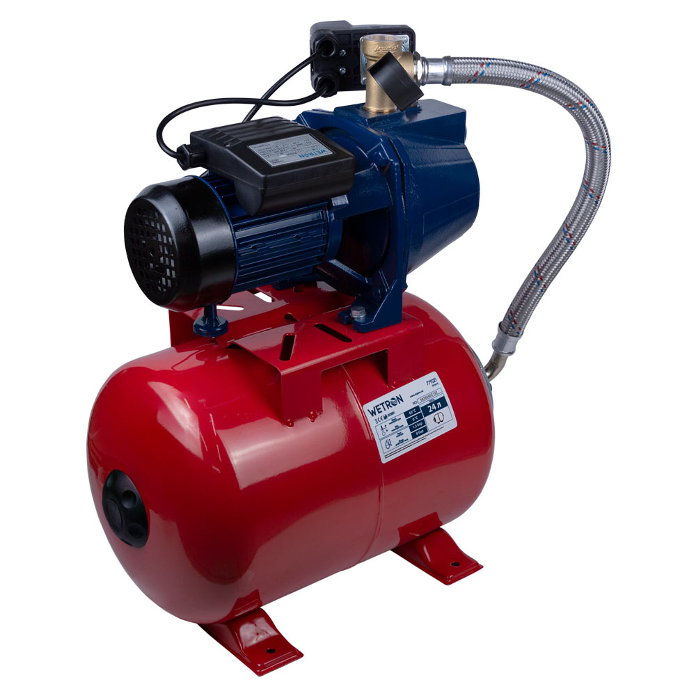 Станція Wetron 0.75кВт Hmax 45м Qmax 55л/хв (самовсмоктуючий насос) 24л Україна