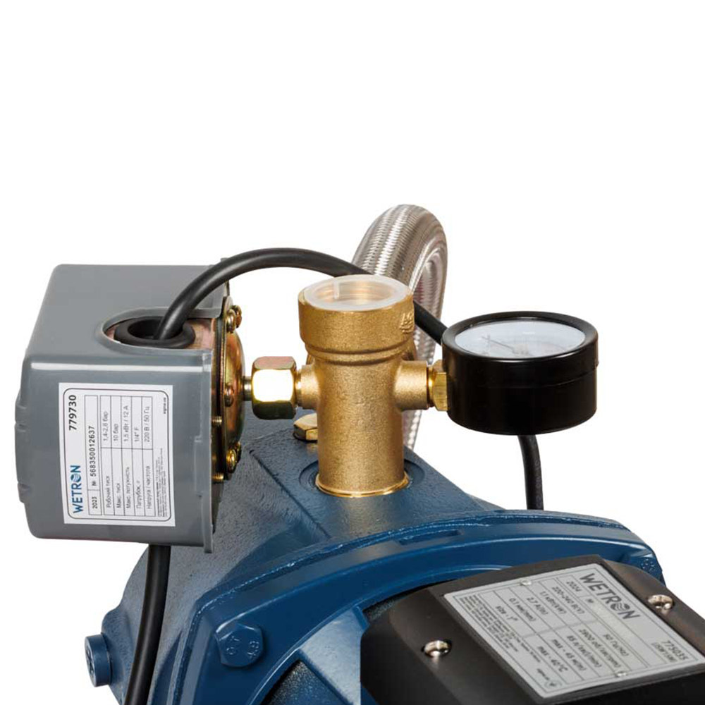 Станція Wetron 1.1кВт Hmax 45м Qmax 85л/хв (самовсмоктуючий насос) 50л Україна