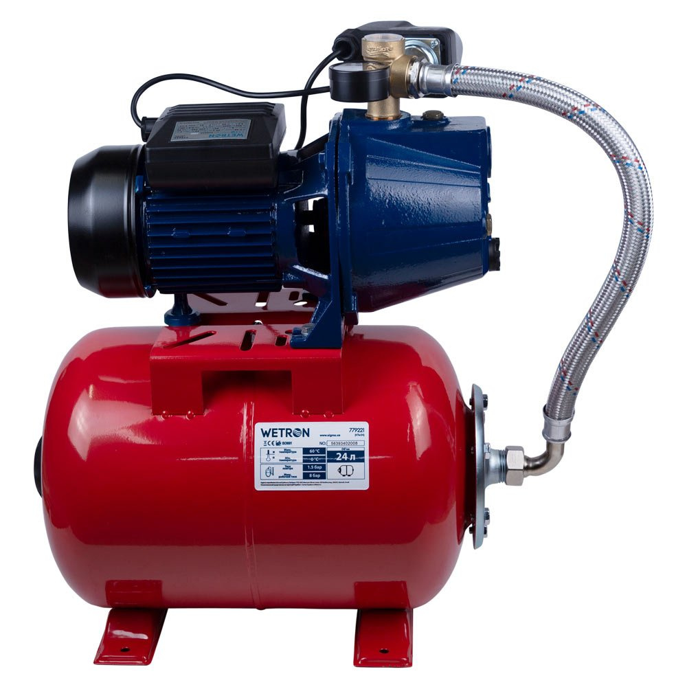 Станція Wetron 1.1кВт Hmax 50м Qmax 60л/хв (самовсмоктуючий насос) 24л Україна