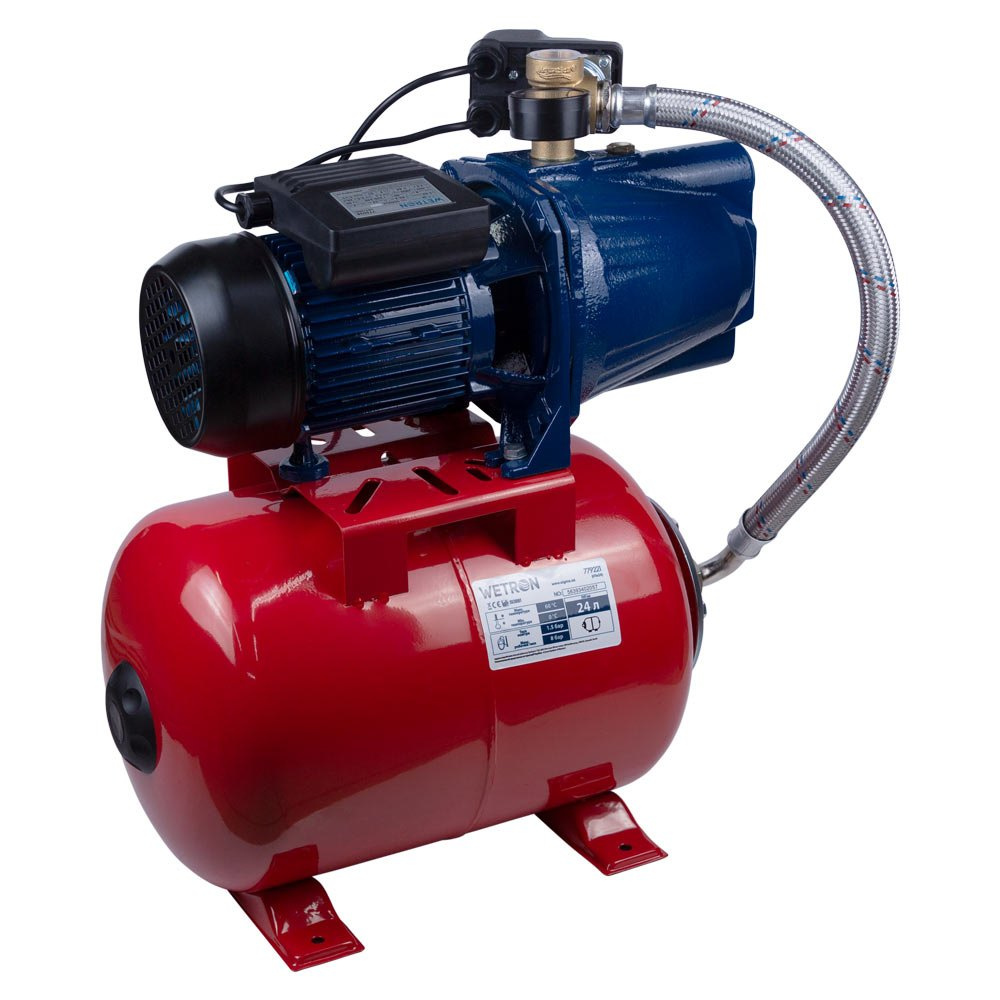 Станція Wetron 1.1кВт Hmax 52м Qmax 70л/хв (самовсмоктуючий насос) 24л Україна