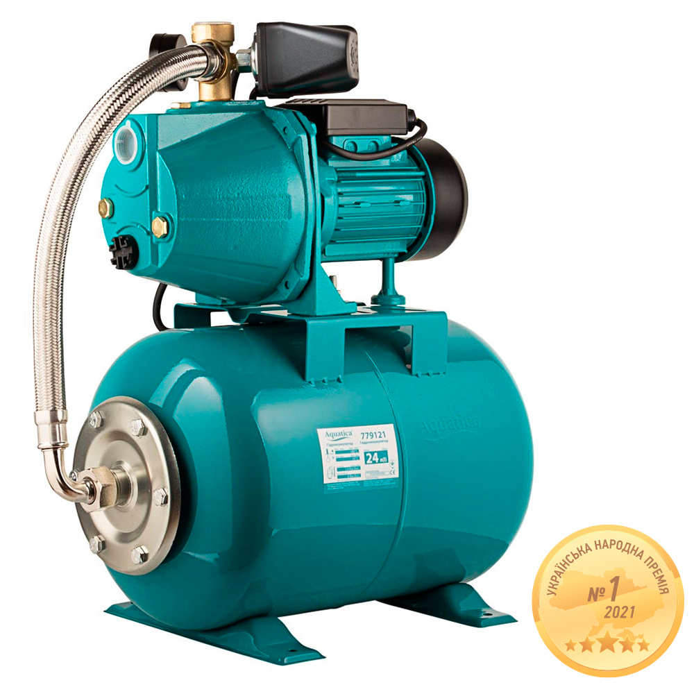 Станція Aguatica 0.75кВт Hmax 48 м Qmax 55л/хв (самовсмоктуючий насос) 24 л Україна
