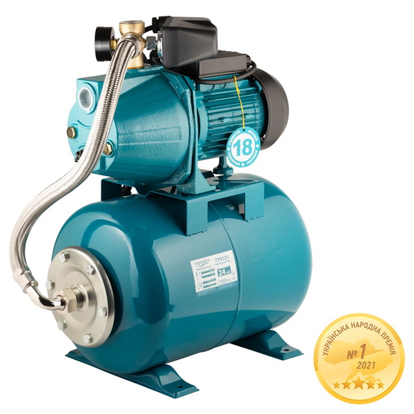 Станция Aquatica 1.1кВт Hmax 55 м Qmax 60л/хв (самовсасывающий насос) 24 л Украина