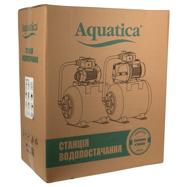 Станция Aquatica 1.1кВт Hmax 55 м Qmax 60л/хв (самовсасывающий насос) 24 л Украина