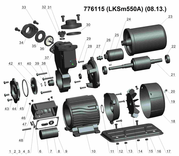 Станція Leo 0.55кВт Hmax 45 м Qmax 45л/хв (вихровий насос) 1 л
