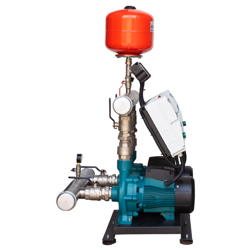 Станция Leo повышения давления 380В 2 x 3.0кВт Hmax 38 м Qmax 450 л/мин 12 л + каскадное управление 3.0