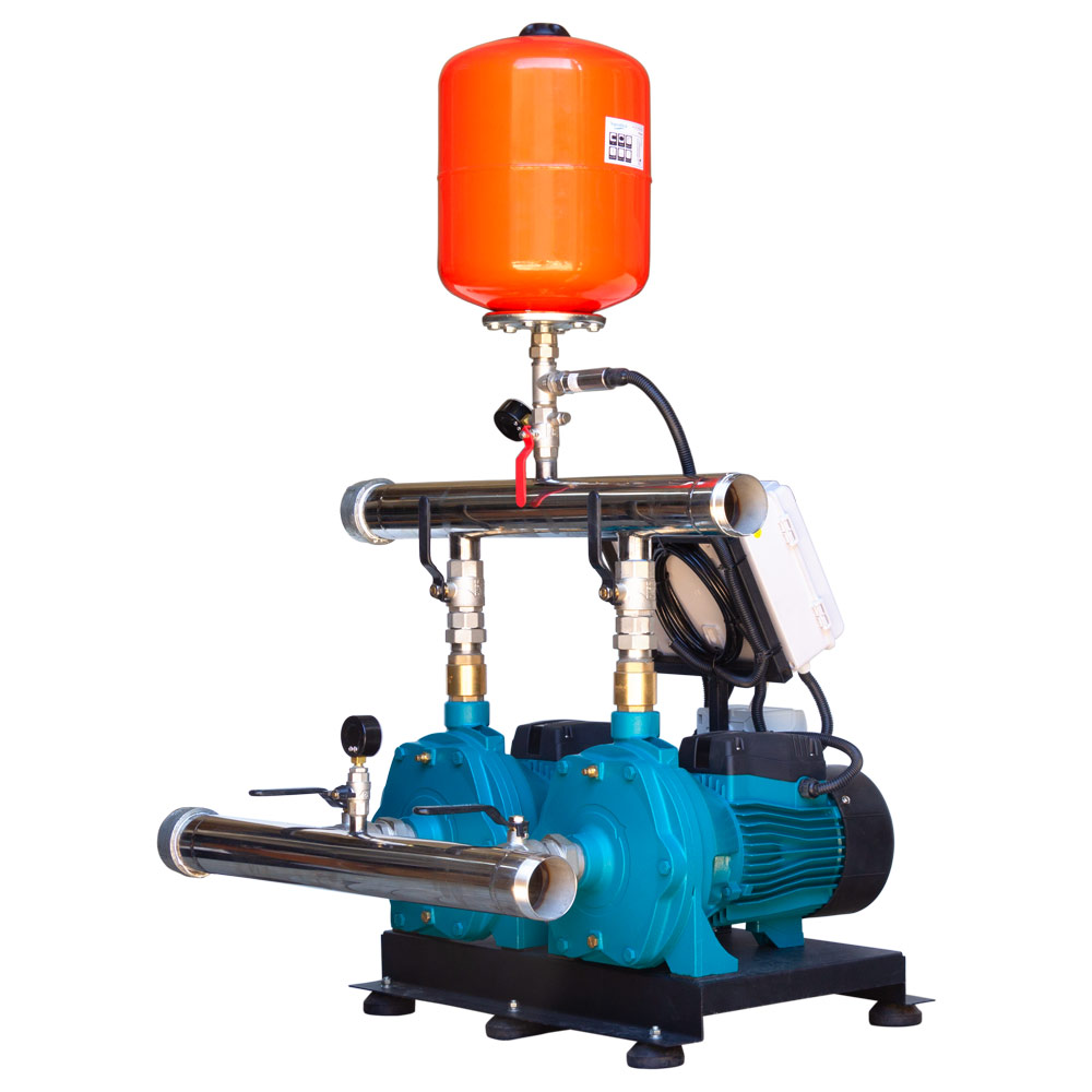 Станція Leo підвищення тиску 380В 2 x 3.0кВт Hmax 70 м Qmax 250 л/хв 19 л + каскадне управління 3.0