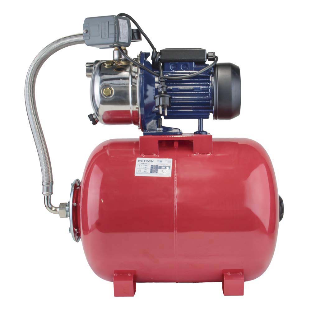 Станция Wetron 1.1кВт Hmax 48 м Qmax 60л/мин (самовсасывающий насос нерж) 50 л Украина