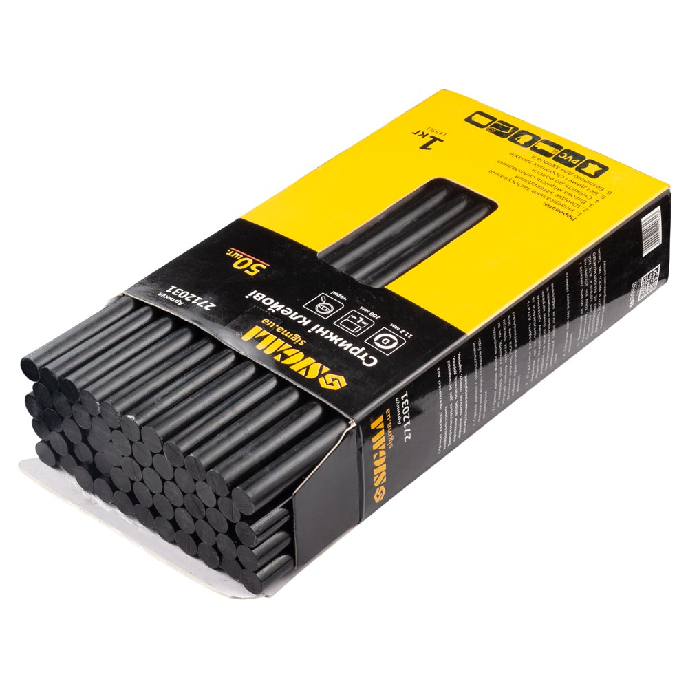 Стрижні клейові Sigma Ø11.2 х 200 мм 1 кг (чорні)